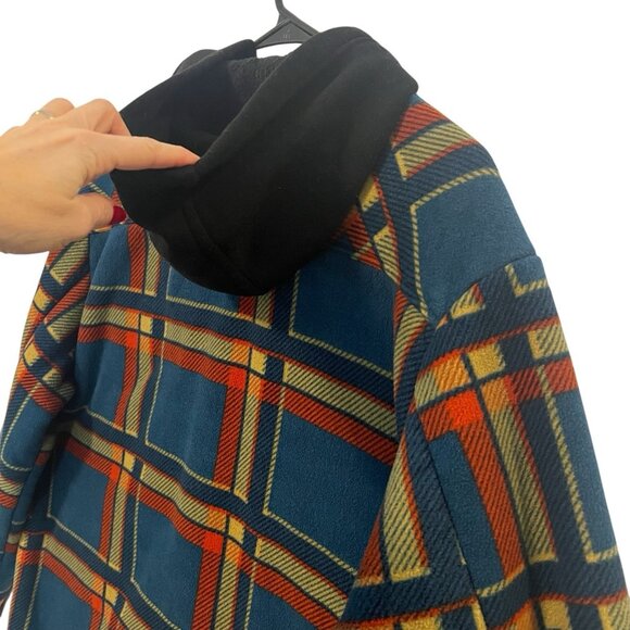 Matix Jacket Men’s Large Plaid Sherpa Lined Snap Front Flannel Shacket Layers - Picture 4 of 13